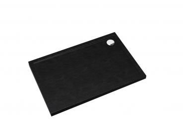 Duschtasse Duschwanne Schwarz Steinoptik Quadrat Rechteck Viertelkreis Fünfeck Black Stone