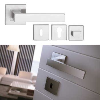 Türklinke Edelstahl Türdrücker Türgriff Türbeschlag BB WC PZ Eckig Kurzschild