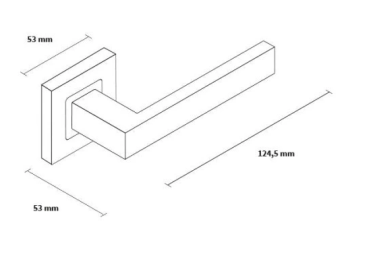 Preview: Türklinke Edelstahl Türdrücker Türgriff Türbeschlag BB WC PZ Eckig Kurzschild