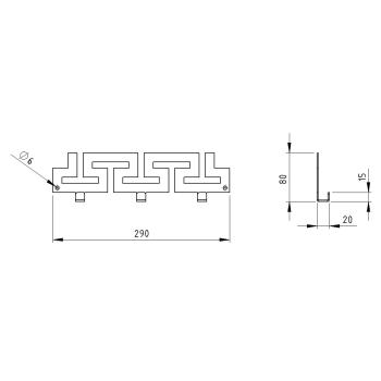 Kleiderhaken Garderobenleiste Hakenleiste WEIß - 29 cm - aus Metall, für Eingang, Flur, Schlafzimmer, Flurgarderobe mit 3 Haken / VIPER 290