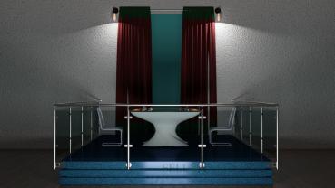 Preview: Glasgeländer vorgesetzt Edelstahl Geländer Konfigurator Komplett Wandmontage Treppen Balkongeländer Glasklemmen Balkon V2A