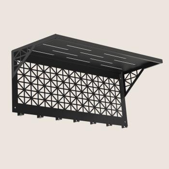 Kleiderhaken Garderobenleiste Hakenleiste Schwarz mit Ablage - 70 cm - aus Metall, für Eingang, Flur, Schlafzimmer, Flurgarderobe mit 7 Haken / W-4