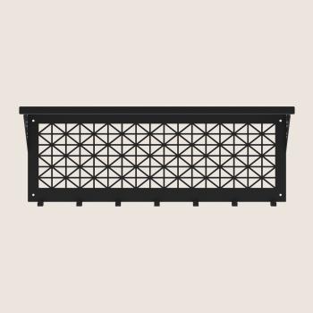 Kleiderhaken Garderobenleiste Hakenleiste Schwarz mit Ablage - 70 cm - aus Metall, für Eingang, Flur, Schlafzimmer, Flurgarderobe mit 7 Haken / W-4