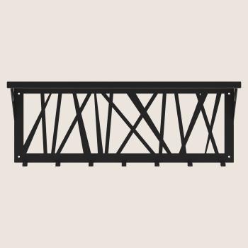 Kleiderhaken Garderobenleiste Hakenleiste Schwarz mit Ablage - 70 cm - aus Metall, für Eingang, Flur, Schlafzimmer, Flurgarderobe mit 7 Haken / W-1