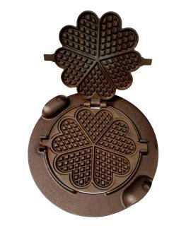 Waffeleisen aus Gusseisen Herzförmige Waffeln 33cm Grill Garten Küche bg_039