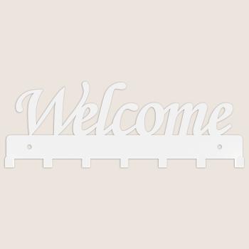 Kleiderhaken Bügel Garderobenleiste Hakenleiste Schwarz - 30 cm - aus Metall, für Eingang, Flur, Schlafzimmer, Flurgarderobe / WELCOME