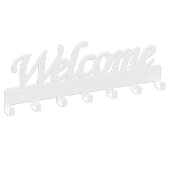 Kleiderhaken Bügel Garderobenleiste Hakenleiste Schwarz - 30 cm - aus Metall, für Eingang, Flur, Schlafzimmer, Flurgarderobe / WELCOME