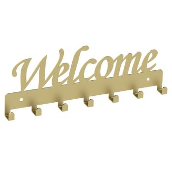 Kleiderhaken Bügel Garderobenleiste Hakenleiste GOLD - 30 cm - aus Metall, für Eingang, Flur, Schlafzimmer, Flurgarderobe / WELCOME