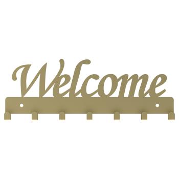 Preview: Kleiderhaken Bügel Garderobenleiste Hakenleiste GOLD - 30 cm - aus Metall, für Eingang, Flur, Schlafzimmer, Flurgarderobe / WELCOME