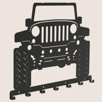 Preview: Kleiderhaken Garderobenleiste Hakenleiste Schwarz - 50 cm - aus Metall, für Eingang, Flur, Schlafzimmer, Flurgarderobe mit 3 Haken / AUTO 3 TERRAIN