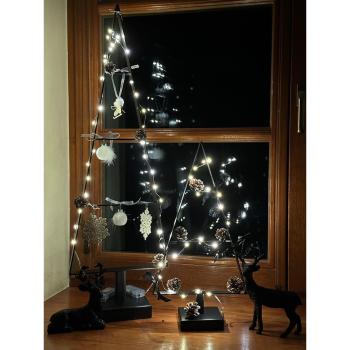 50cm Tannenbaum aus Metall künstlich Weihnachtsbaum Christbaum Edel Schwarz Loft matt mit Ständer