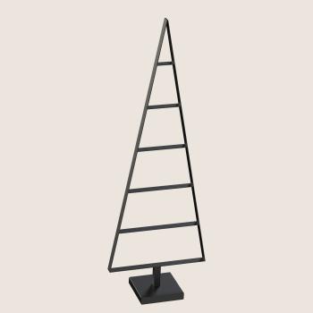 Preview: 130cm Tannenbaum aus Metall künstlich Weihnachtsbaum Christbaum Edel Schwarz Loft matt mit Ständer
