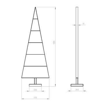 Preview: 130cm Tannenbaum aus Metall künstlich Weihnachtsbaum Christbaum Edel Schwarz Loft matt mit Ständer