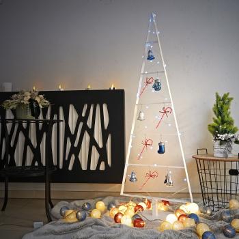 Preview: 130cm Tannenbaum aus Metall künstlich Weihnachtsbaum Christbaum Edel weiss Loft matt mit Ständer