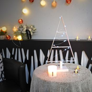 Preview: 50cmTannenbaum aus Metall künstlich Weihnachtsbaum Christbaum Edel Weiss Loft matt mit Ständer