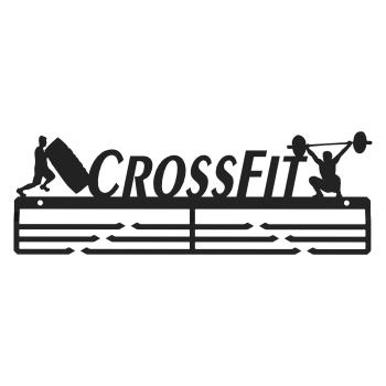 Preview: Medaillenhalter Medaillenaufhänger FITNESS Metall SCHWARZ Wandmontage Geschenk / CROSSFIT