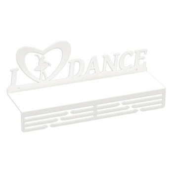 Medaillenhalter Medaillenaufhänger TANZEN mit Regal Metall Weiß Wandmontage Geschenk / I LOVE DANCE