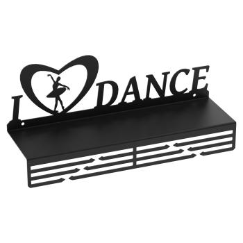 Medaillenhalter Medaillenaufhänger TANZEN mit Regal Metall Schwarz Wandmontage Geschenk / I LOVE DANCE