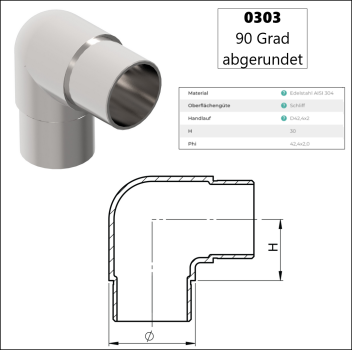 Edelstahl V2A Rohrverbinder Rohrbogen Wandanker 42,4 Rohr Verbinder Steckfitting