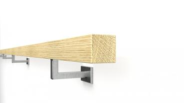 Preview: Handlauf Holz Wandhandlauf Profil 40x40 Wandhalter Edelstahl Treppengeländer