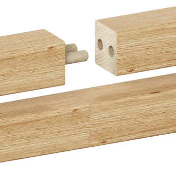 Holzhandlauf Handlauf Wandhandlauf Treppengeländer Holz eckig 40x40 Treppe