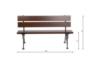 Parkbank Gartenbank Gestell Gusseisen Massivholz Fichte Wetterfest Gartenmöbel