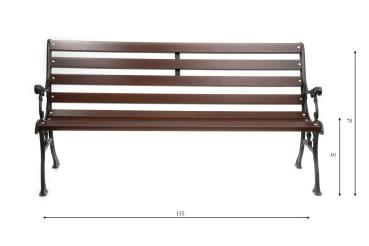 Parkbank Gartenbank Gestell Gusseisen Massivholz Fichte Wetterfest Gartenmöbel