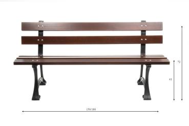 Parkbank Gartenbank Gestell Gusseisen Massivholz Fichte Wetterfest Gartenmöbel