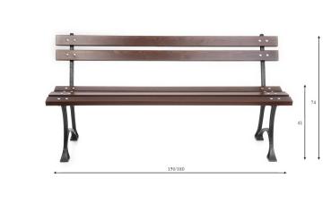 Parkbank Gartenbank Gestell Gusseisen Massivholz Fichte Wetterfest Gartenmöbel