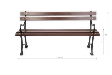 Parkbank Gartenbank Gestell Gusseisen Massivholz Fichte Wetterfest Gartenmöbel