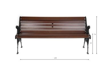 Parkbank Gartenbank Gestell Gusseisen Massivholz Fichte Wetterfest Gartenmöbel