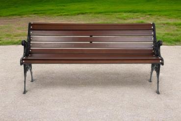 Parkbank Gartenbank Gestell Gusseisen Massivholz Fichte Wetterfest Gartenmöbel