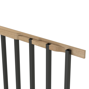 Treppengeländer Holzgeländer Stahl Schwarz Eiche Vertikal Holz Anthrazit RAL Neu