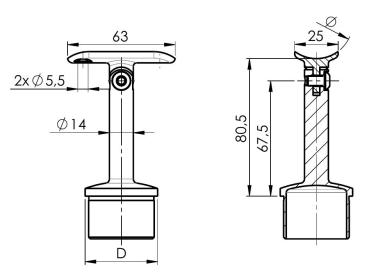 Geländerzubehör Rundrohre Flansch Rohrverbinder Handlaufhalter Endkappen V2A
