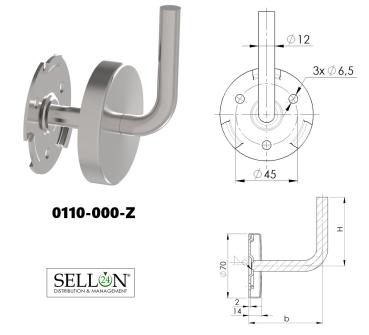 Handlaufhalter Edelstahl V2A Wandhalter Kugelring 42.4mm geschliffen