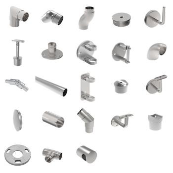 Geländerzubehör Rundrohre Flansch Rohrverbinder Handlaufhalter Endkappen V2A