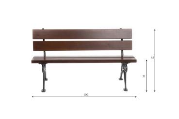 Parkbank Gartenbank Gestell Gusseisen Massivholz Fichte Wetterfest Gartenmöbel