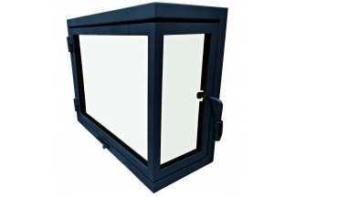 Eckkamintür Modell ohne Flansch