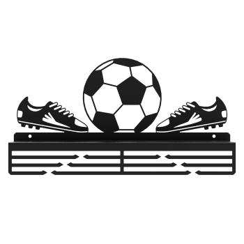 Preview: Medaillenhalter Medaillenaufhänger Metall Schwarz mir Regal Wandmontage Geschenk / BALL FOOTBAL