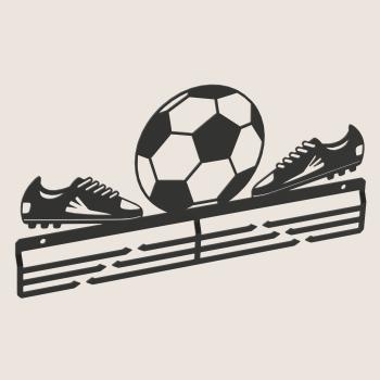 Medaillenhalter Medaillenaufhänger Metall Schwarz Wandmontage Geschenk / BALL FOOTBAL