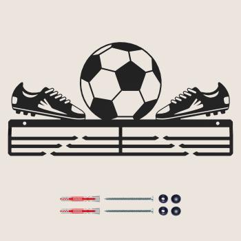 Medaillenhalter Medaillenaufhänger Metall Schwarz Wandmontage Geschenk / BALL FOOTBAL