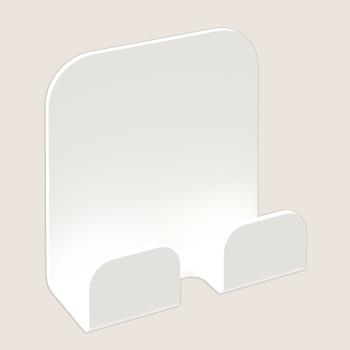 Preview: Kleiderhaken Garderobe Bügel Hakenleiste WEIß - 5 cm - mit Klebeband aus Metall, für Eingang, Flur, Schlafzimmer, Flurgarderobe Badezimmer mit 2 Haken / HILL