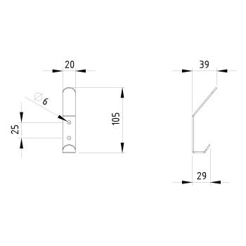 Preview: Kleiderhaken Garderobe Hakenleiste Weiß aus Metall, Bügel für Eingang, Flur, Schlafzimmer, Flurgarderobe / JAVA MINI