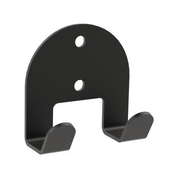 Kleiderhaken Garderobe Bügel Hakenleiste Schwarz - 6 cm - aus Metall, für Eingang, Flur, Schlafzimmer, Flurgarderobe mit 2 Haken / JAVA TWIN