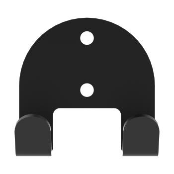 Preview: Kleiderhaken Garderobe Bügel Hakenleiste Schwarz - 6 cm - aus Metall, für Eingang, Flur, Schlafzimmer, Flurgarderobe mit 2 Haken / JAVA TWIN