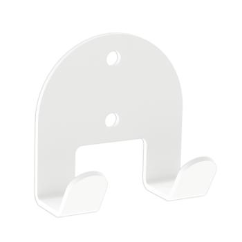 Kleiderhaken Garderobe Bügel Hakenleiste WEIß - 6 cm - aus Metall, für Eingang, Flur, Schlafzimmer, Flurgarderobe mit 2 Haken / JAVA TWIN