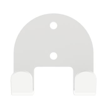 Preview: Kleiderhaken Garderobe Bügel Hakenleiste WEIß - 6 cm - aus Metall, für Eingang, Flur, Schlafzimmer, Flurgarderobe mit 2 Haken / JAVA TWIN