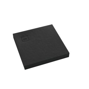 Acryl-Duschwanne integriert mit stabilisierendem und schalldämmendem Unterbau Stabilsound Plus New Pyrite Black 90x90x12 cm, quadratisch