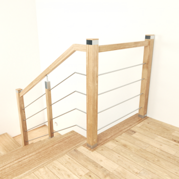 Preview: Geländer Massivholz Balustraden Handlauf Pfosten Eiche New Design2