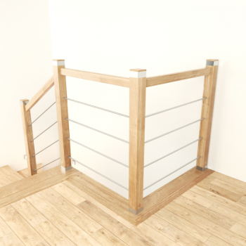 Preview: Geländer Massivholz Balustraden Handlauf Pfosten Eiche New Design2